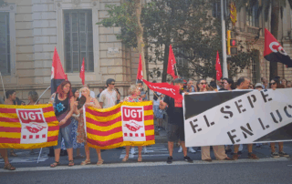 El personal del SEPE ens concentrem davant la delegació del Govern per denunciar la situació límit de les oficines a Catalunya